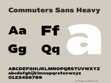 Commuters Sans Heavy Version 1.100;PS 001.100;hotconv 1.0.88;makeotf.lib2.5.64775图片样张