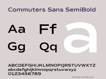 Commuters Sans SemiBold Version 1.100;PS 001.100;hotconv 1.0.88;makeotf.lib2.5.64775图片样张