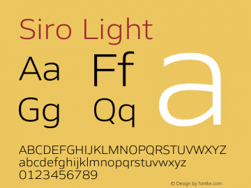 Siro-Light Version 1.000;PS 001.000;hotconv 1.0.88;makeotf.lib2.5.64775图片样张