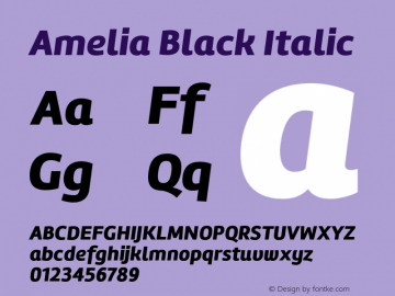 AmeliaBlack-BlackItalic Version 001.001图片样张