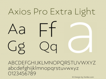 Axios Pro Extra Light Version 1.000;hotconv 1.0.109;makeotfexe 2.5.65596图片样张