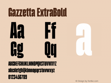 Gazzetta ExtraBold Version 1.000;FEAKit 1.0图片样张