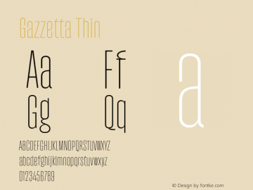 Gazzetta Thin Version 1.000;FEAKit 1.0图片样张