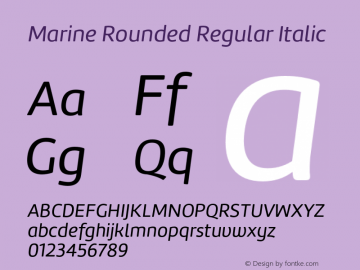 Marine-Rounded-Regular-Italic Version 001.001图片样张