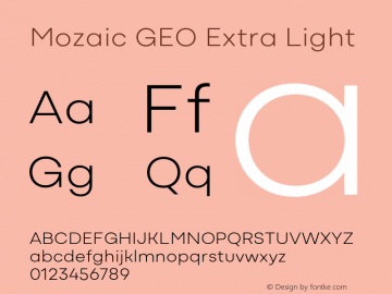 Mozaic GEO Extra Light Version 1.000图片样张