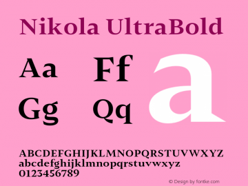 Nikola UltraBold Version 1.003;PS 001.003;hotconv 1.0.88;makeotf.lib2.5.64775图片样张
