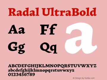 Radal UltraBold Version 1.003;PS 001.003;hotconv 1.0.88;makeotf.lib2.5.64775图片样张