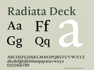 Radiata Deck Version 1.004;hotconv 1.0.109;makeotfexe 2.5.65596图片样张