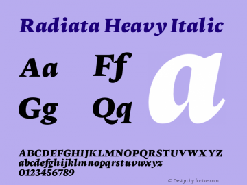 Radiata Heavy Italic Version 1.004;hotconv 1.0.109;makeotfexe 2.5.65596图片样张