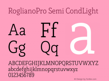 RoglianoPro Semi Condensed Light Version 1.000;hotconv 1.0.109;makeotfexe 2.5.65596图片样张