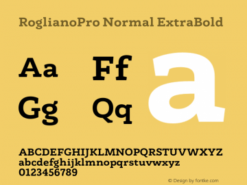 RoglianoPro Normal ExtraBold Version 1.000;hotconv 1.0.109;makeotfexe 2.5.65596图片样张