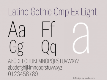 Latino Gothic Cmp Ex Light Version 1.000;FEAKit 1.0图片样张
