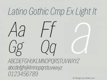 Latino Gothic Cmp Ex Light It Version 1.000;FEAKit 1.0图片样张