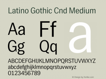 Latino Gothic Cnd Medium Version 1.000;FEAKit 1.0图片样张