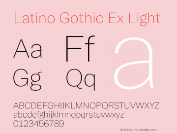 Latino Gothic Ex Light Version 1.000;FEAKit 1.0图片样张