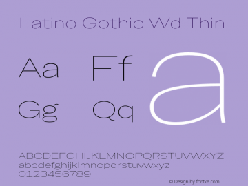 Latino Gothic Wd Thin Version 1.000;FEAKit 1.0图片样张