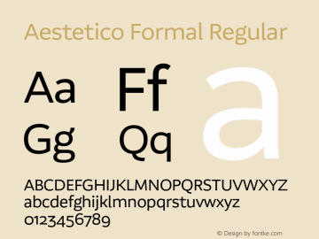 Aestetico Formal Regular Version 0.007;PS 000.007;hotconv 1.0.88;makeotf.lib2.5.64775图片样张