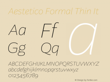 Aestetico Formal Thin It Version 0.007;PS 000.007;hotconv 1.0.88;makeotf.lib2.5.64775图片样张