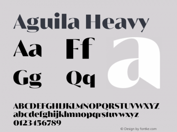 Aguila Heavy Version 1.000;hotconv 1.0.109;makeotfexe 2.5.65596图片样张