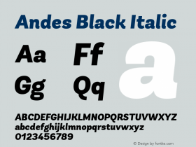 AndesBlack-Italic 1.000图片样张