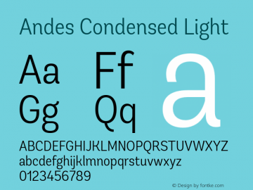 AndesCondensedLight 1.000图片样张