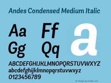 AndesCondensedMedium-Italic 1.000图片样张