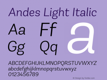 AndesLight-Italic 1.000图片样张