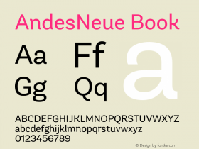 AndesNeue Book Version 1.001;PS 001.001;hotconv 1.0.88;makeotf.lib2.5.64775图片样张