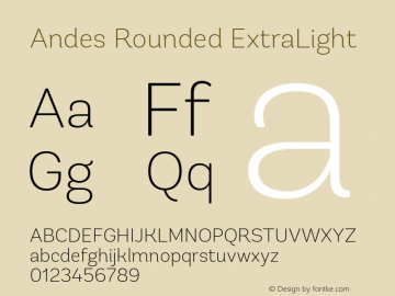 AndesRoundedExtraLight 1.000图片样张