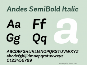 AndesSemiBold-Italic 1.000图片样张