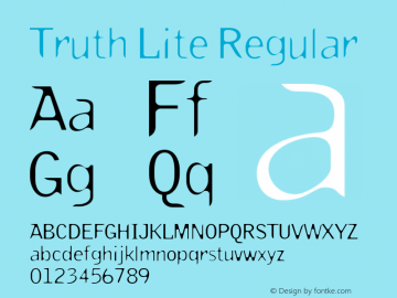 Truth Lite Regular 001.000 Font Sample