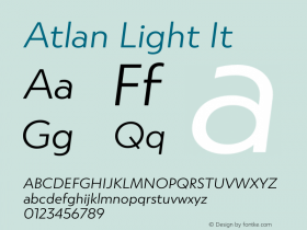 Atlan Light It Version 1.000;PS 001.000;hotconv 1.0.88;makeotf.lib2.5.64775图片样张