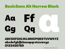 BasicSans Alt Narrow Black Version 2.000;PS 002.000;hotconv 1.0.88;makeotf.lib2.5.64775图片样张