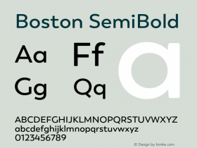 Boston SemiBold Version 1.001;PS 001.001;hotconv 1.0.88;makeotf.lib2.5.64775图片样张