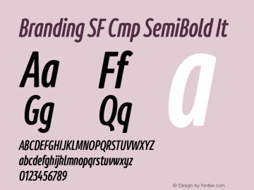 Branding SF Cmp SemiBold It Version 1.000;hotconv 1.0.109;makeotfexe 2.5.65596图片样张