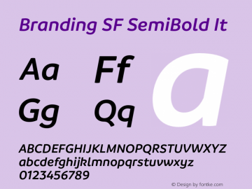 Branding SF SemiBold It Version 1.000;hotconv 1.0.109;makeotfexe 2.5.65596图片样张