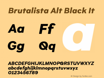 Brutalista Alt Black It Version 1.000;hotconv 1.0.109;makeotfexe 2.5.65596图片样张