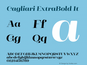 Cagliari ExtraBold It Version 1.000;PS 001.000;hotconv 1.0.88;makeotf.lib2.5.64775图片样张