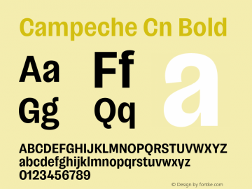 Campeche Cn Bold Version 1.000;Glyphs 3.1.2 (3151)图片样张