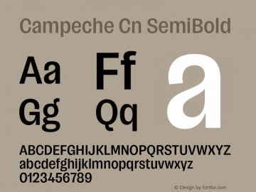 Campeche Cn SemiBold Version 1.000;Glyphs 3.1.2 (3151)图片样张