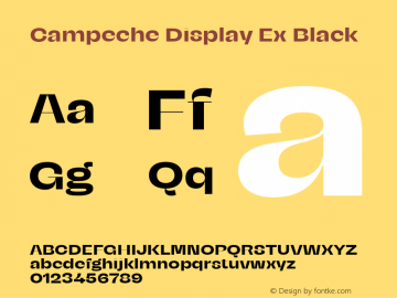 Campeche Display Ex Black Version 1.000;Glyphs 3.1.2 (3151)图片样张