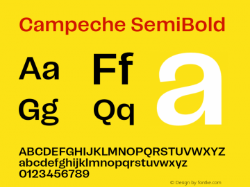 Campeche SemiBold Version 1.000;Glyphs 3.1.2 (3151)图片样张