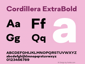 Cordillera ExtraBold Version 1.000;Glyphs 3.1.2 (3151)图片样张