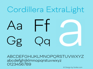 Cordillera ExtraLight Version 1.000;Glyphs 3.1.2 (3151)图片样张