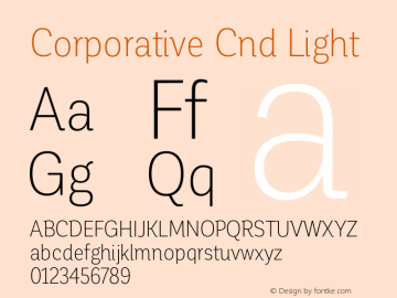 Corporative Cnd Light Version 1.000;PS 001.000;hotconv 1.0.70;makeotf.lib2.5.58329图片样张