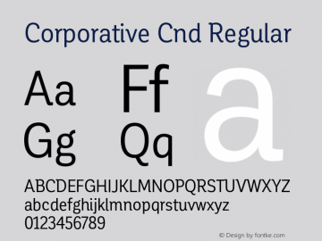 Corporative Cnd Version 1.000;PS 001.000;hotconv 1.0.70;makeotf.lib2.5.58329图片样张