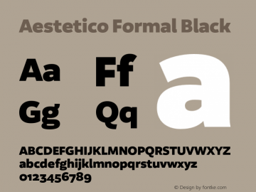 Aestetico Formal Black Version 0.007;PS 000.007;hotconv 1.0.88;makeotf.lib2.5.64775图片样张