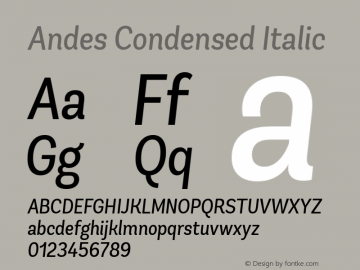 AndesCondensed-Italic 1.000图片样张