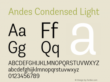 AndesCondensedLight 1.000图片样张