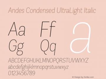 AndesCondensedUltraLight-Italic 1.000图片样张
